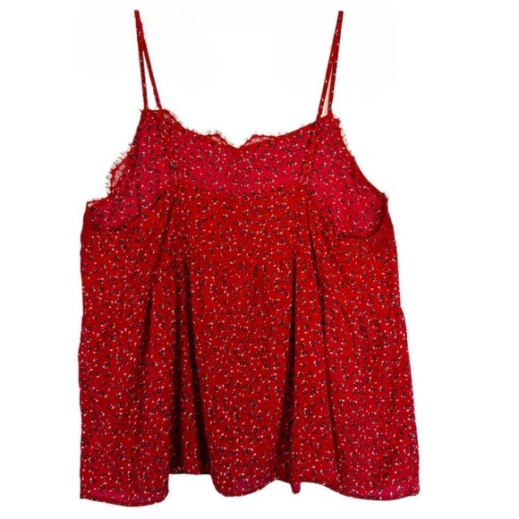 NWT Suzanne Betro RED Floral Lace Trimmed Cami - 4X - Picture 2 of 7